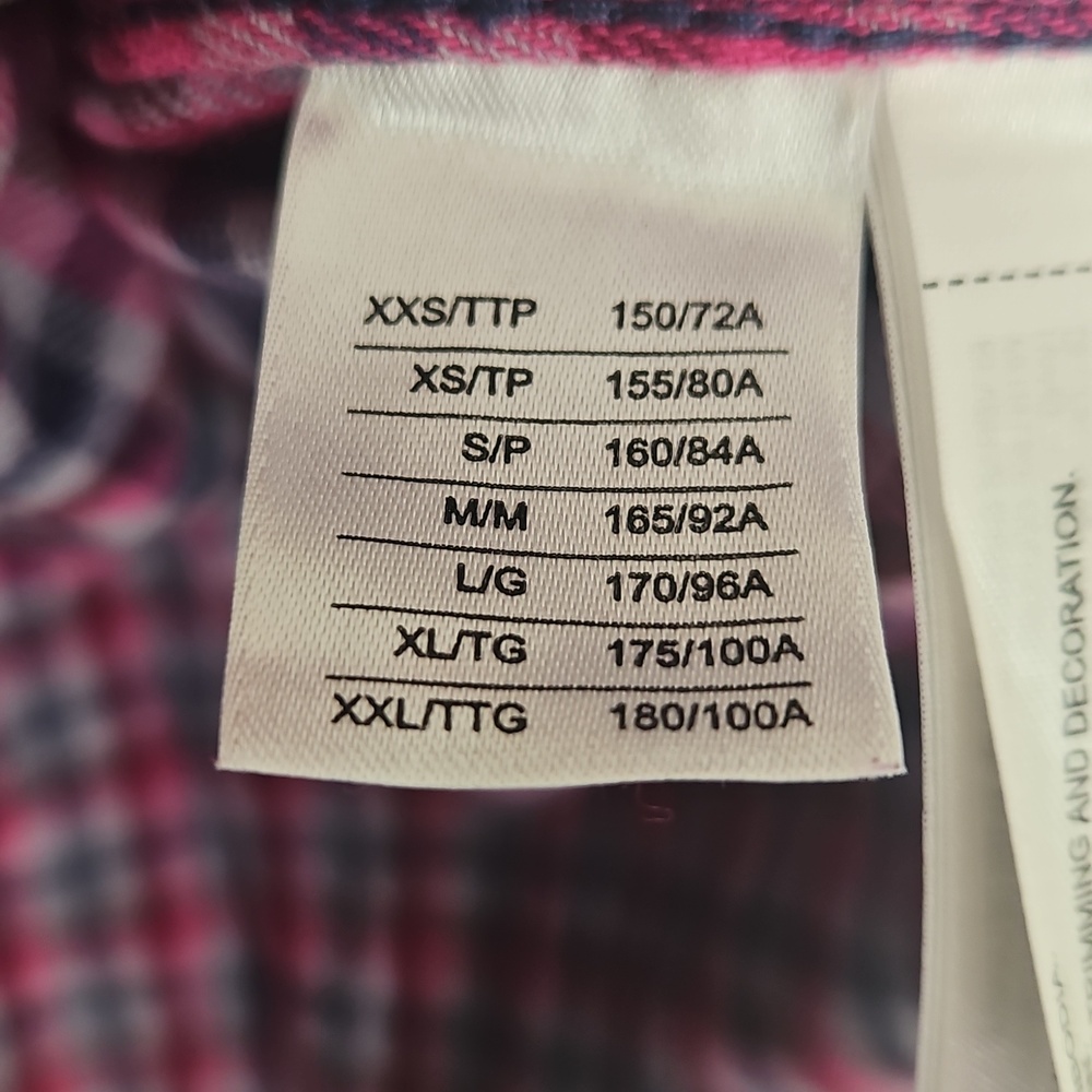 Navy and Pink Plaid Long-Sleeve Button Up Shirt - Picture 11 of 11